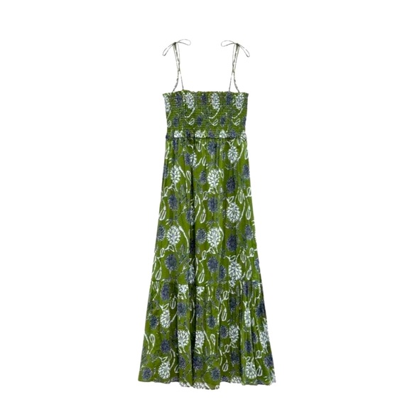 ZARA PRINTED MIDI DRESS GREEN SIZE S | 6895/057 - Picture 1 of 6
